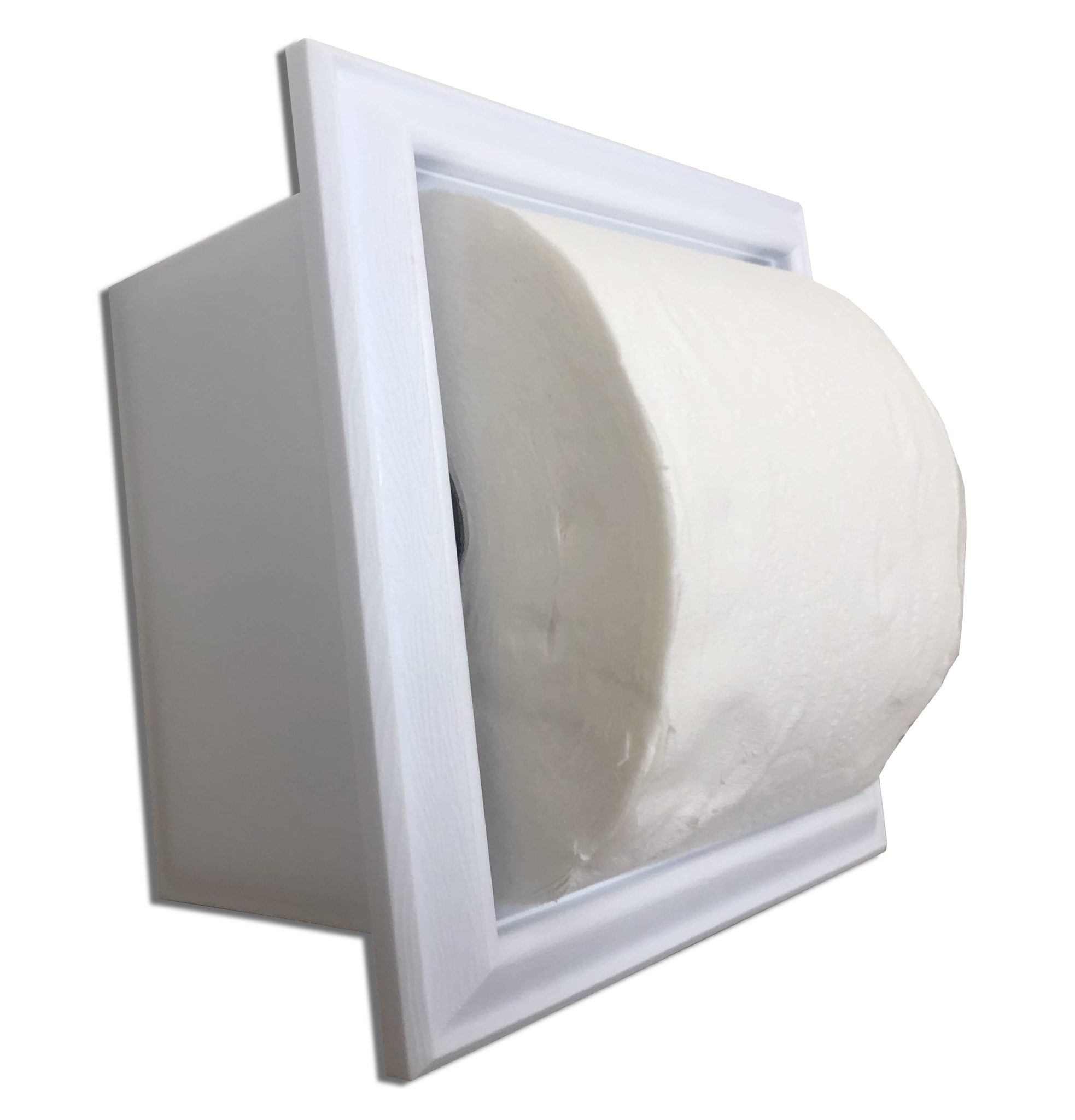 Rebel-7 recessed in wall plastic toilet paper holder - 5.5 x 5.5