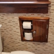 Highlands-19 Solid Wood Recessed in wall Double Toilet Paper holder with  cabinet - 14 x 16.25