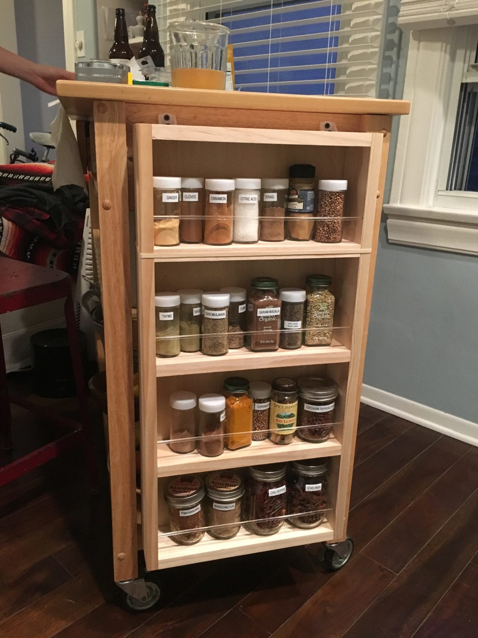 Wooden Kitchen Spice Rack | On The Wall | 28" x 14" x 3.5"